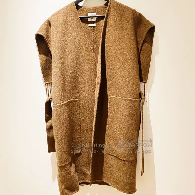 Hermes Hermes Long vest fringed coat Size XXS / US 00 / IT 34 - 1 Thumbnail