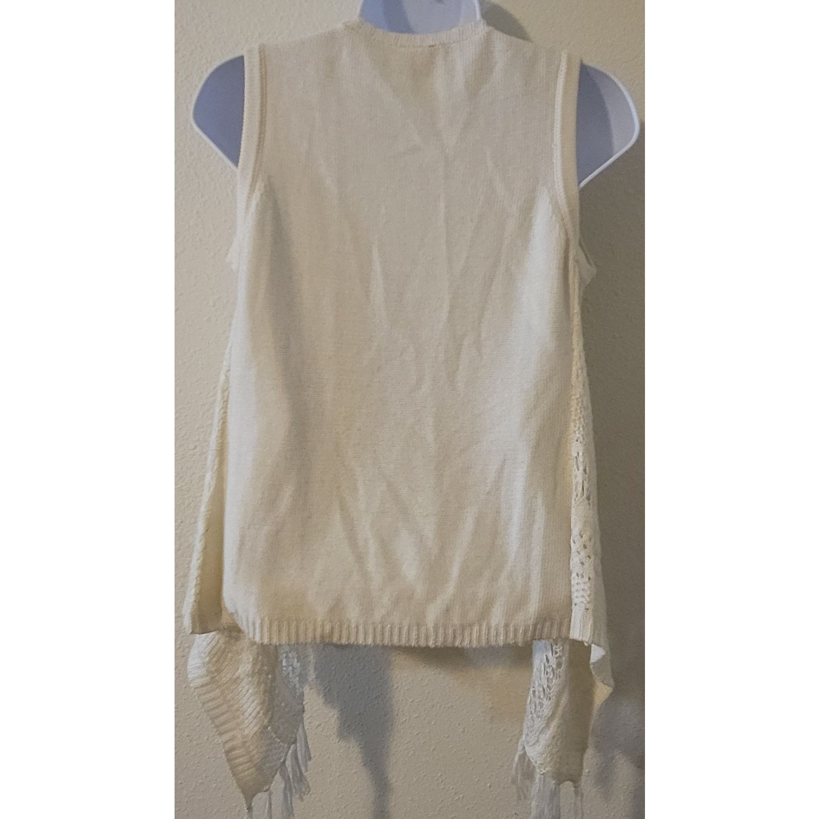Other 2 Hip Wrapper Cream Crochet Open Front Cardigan Sweater XL Size XL / US 12-14 / IT 48-50 - 3 Thumbnail