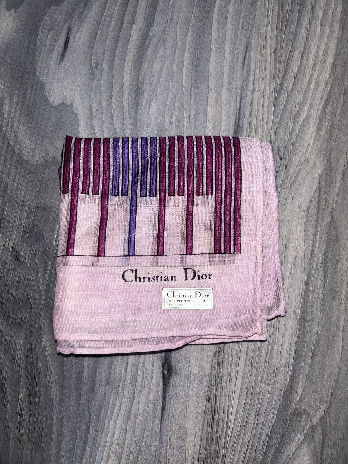 Dior Christian Dior Light Purple Sheer Cotton Handkerchief Size ONE SIZE - 2 Thumbnail