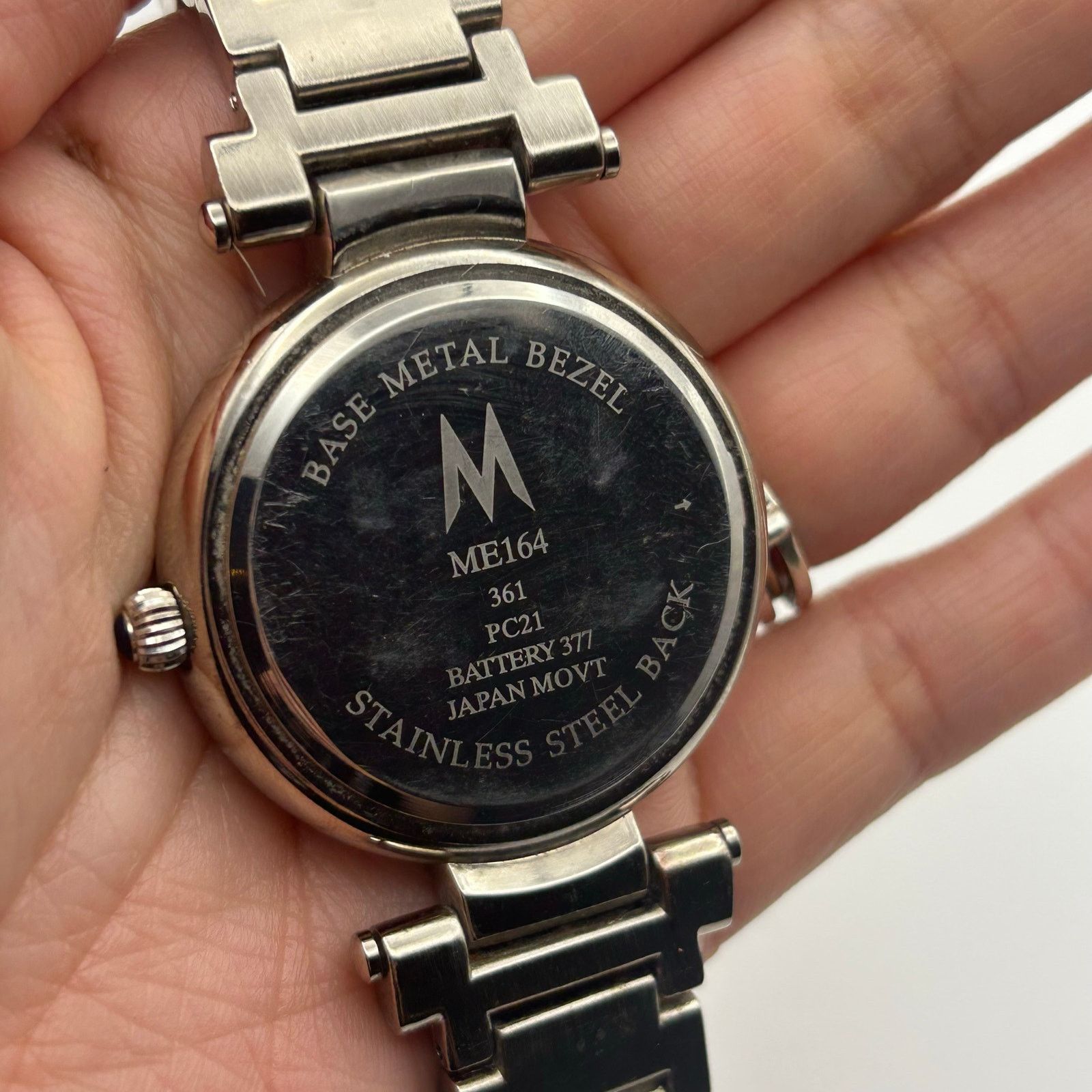 Other M MEI64 Silver Tone Crystals St. Steel Watch New Battery Size ONE SIZE - 7 Thumbnail