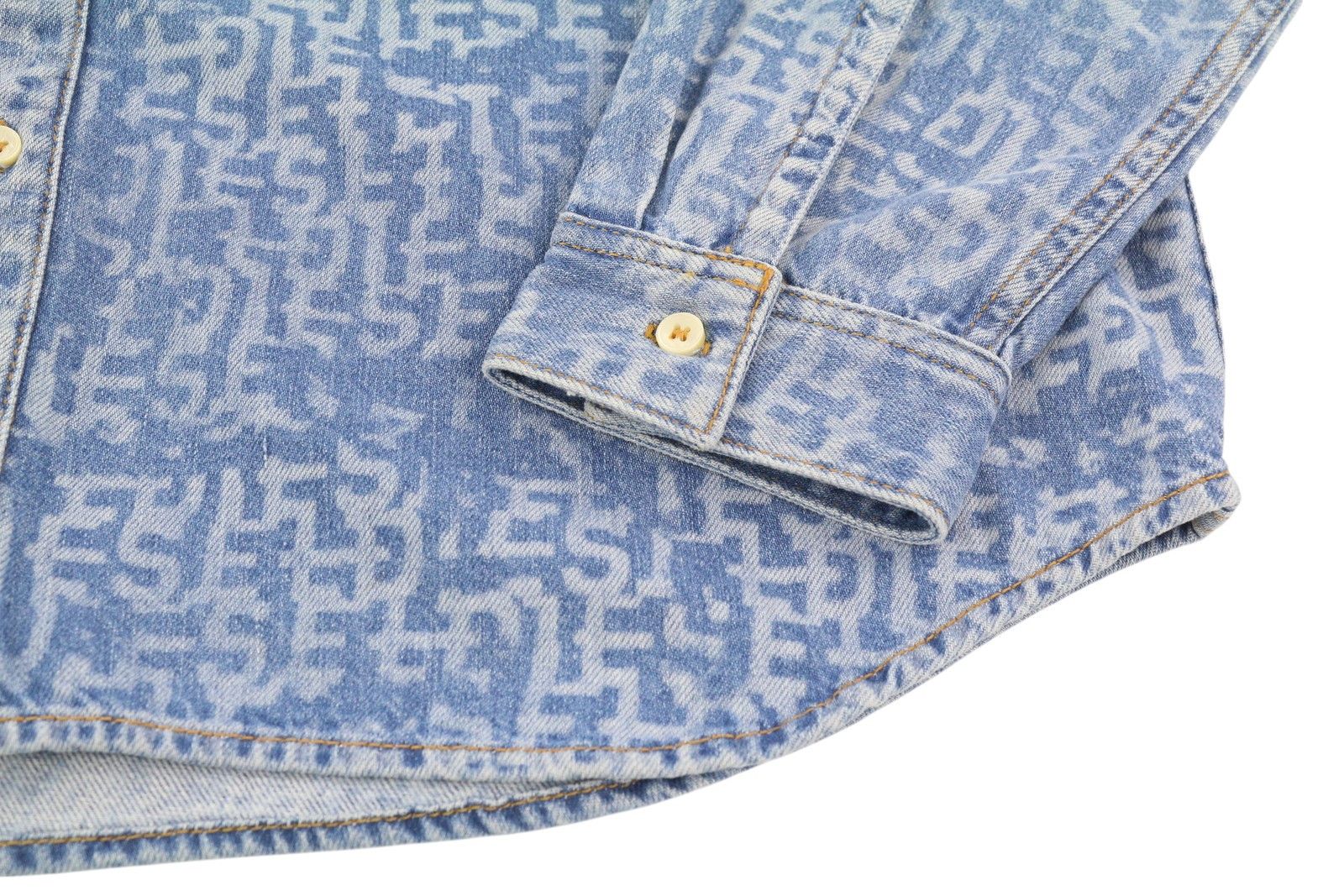 Diesel D-SIMPLY L Blue Denim Neck Shirt 85375 Size US L / EU 52-54 / 3 - 5 Thumbnail