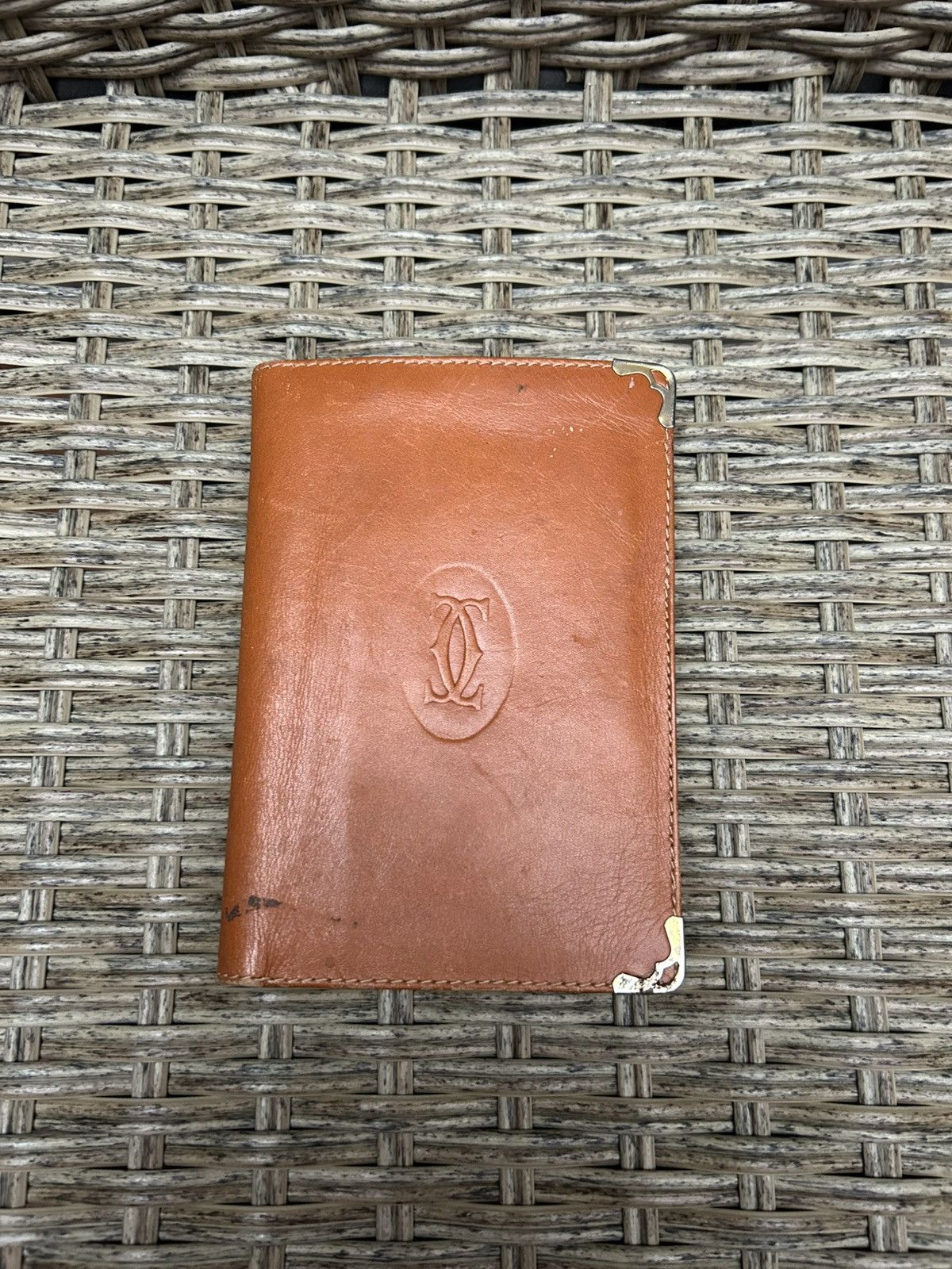 Vintage Cartier Long Leather Brown Wallet