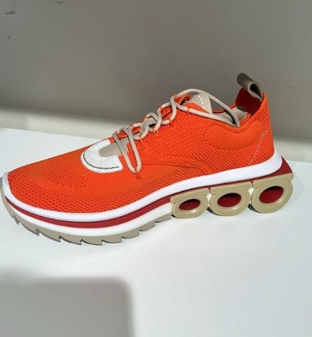 Salvatore Ferragamo o1s1rm0924 Nima Knit Running Low-Top Sneakers in Orange Size US 10 / EU 43 - 2 Thumbnail