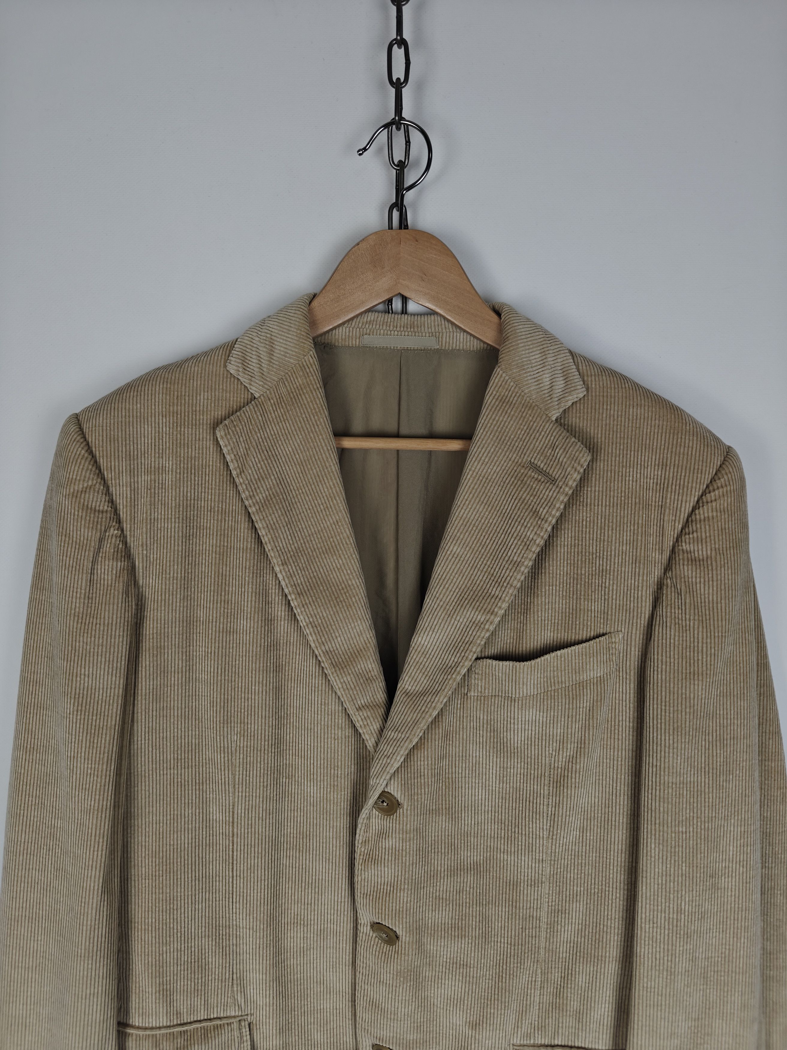 Ermenegildo Zegna Ermenegildo Zegna Corduroy Blazer Jacket Cashco Beige IT50R Size 40R - 2 Thumbnail