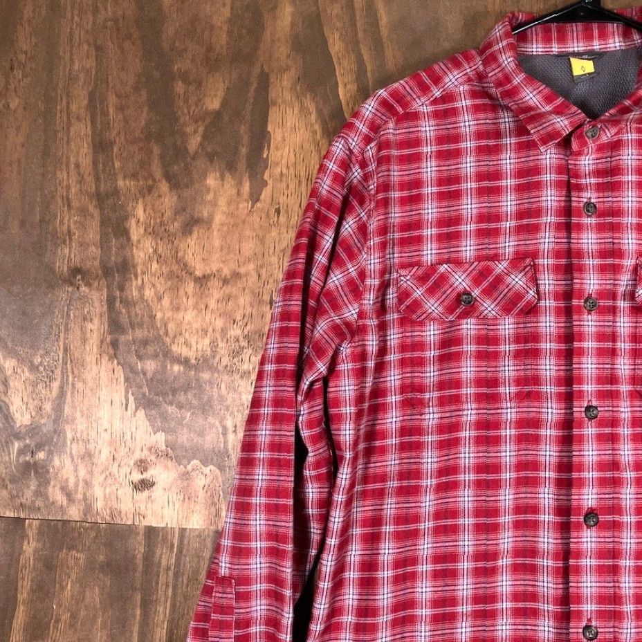 Eddie Bauer Eddie Bauer Mens Shirt Red Plaid Travex Collared Button Down Long Sleeve Large Size US L / EU 52-54 / 3 - 4 Thumbnail