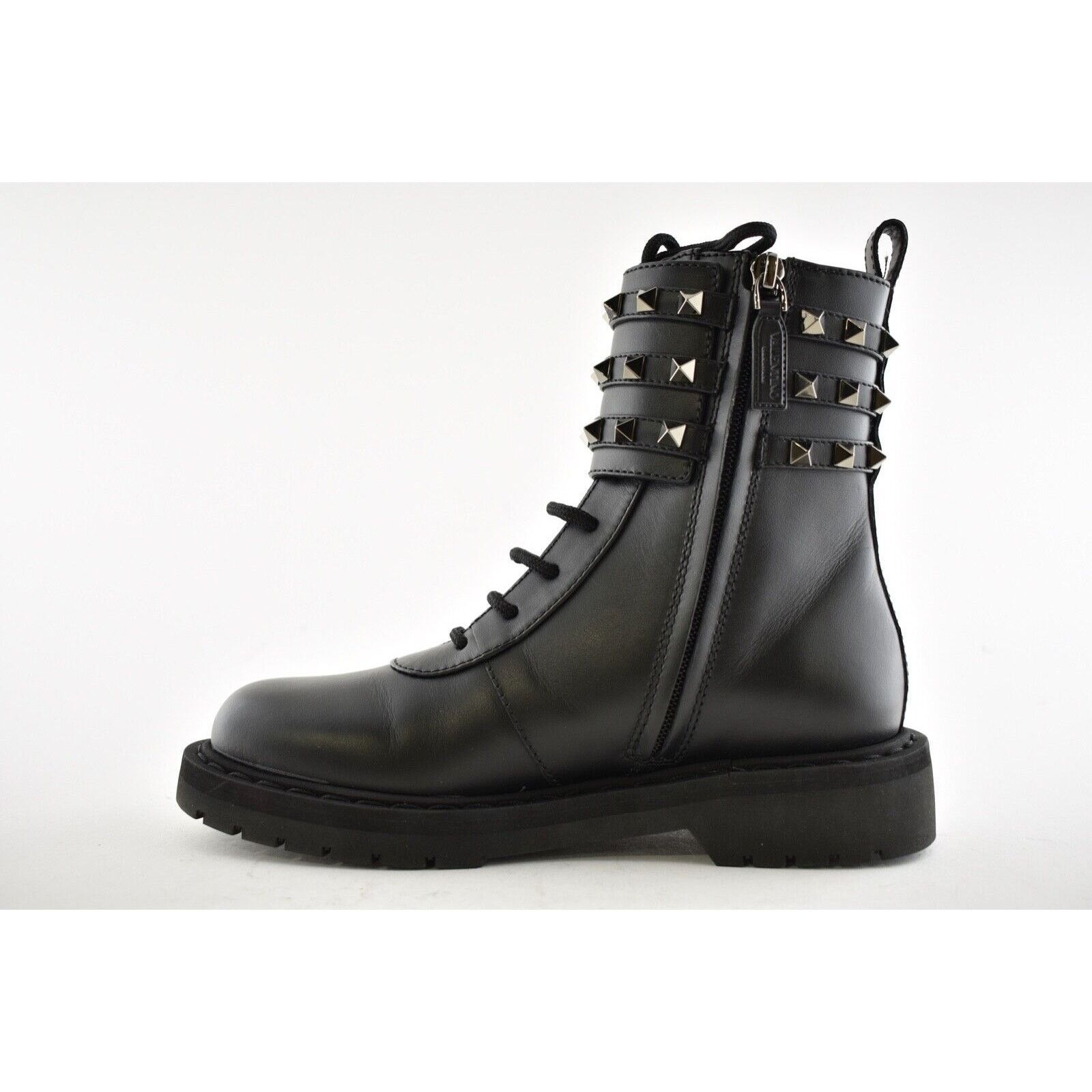Valentino Valentino Rockstud Combat 20mm Black Leather Stud Short Size US 5 / IT 35 - 8 Thumbnail
