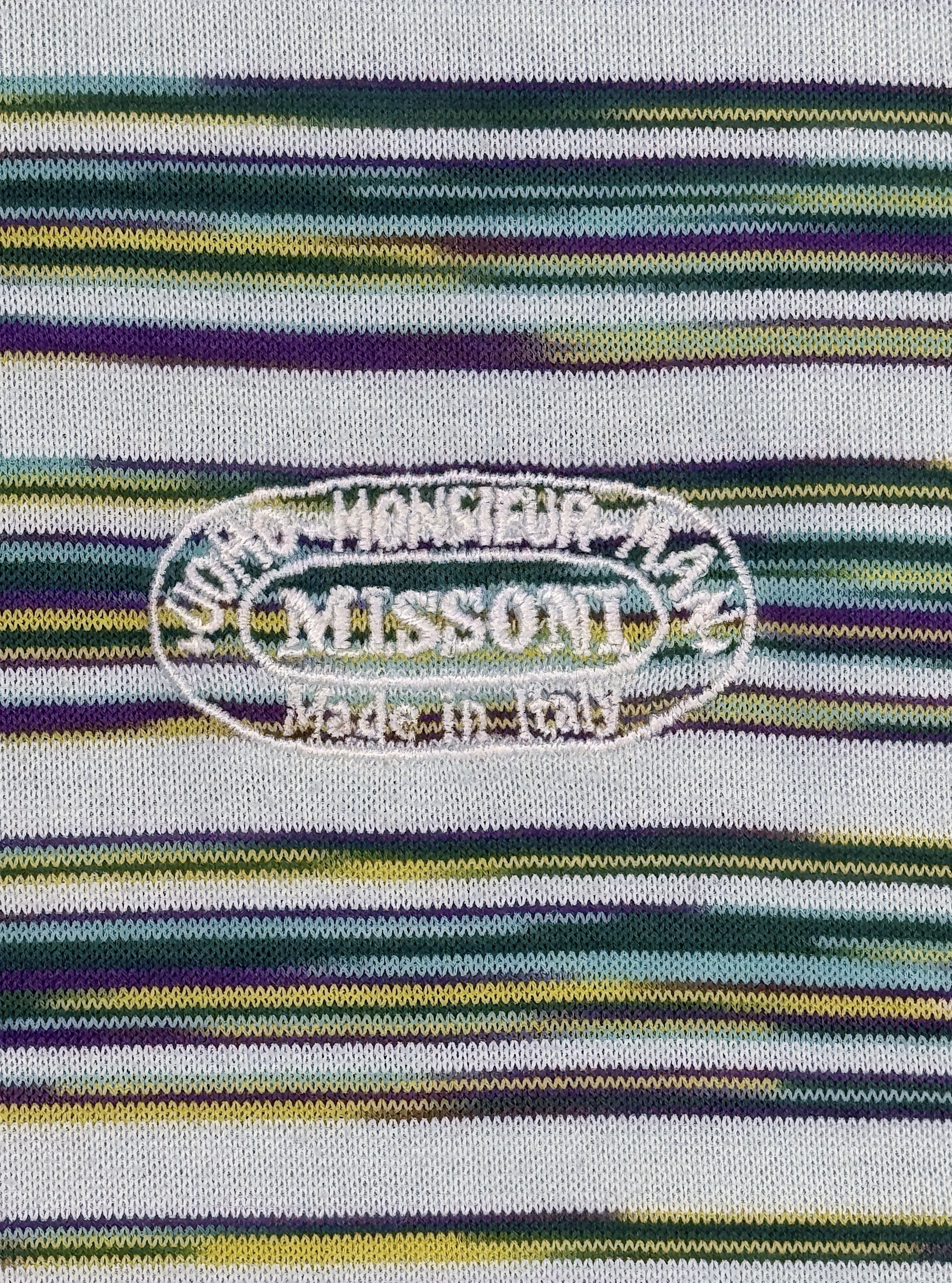 Missoni Missoni Polo T-Shirt Multicolor Abstract Striped Italy Size US M / EU 48-50 / 2 - 7 Thumbnail