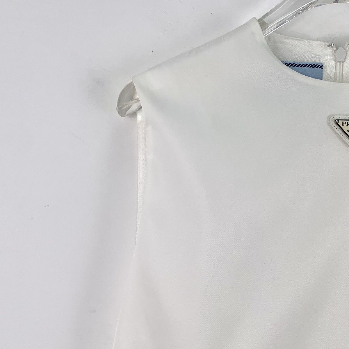 Prada Prada White Triangle Logo Waist Bag Sleeveless Dress K26WX Size XS / US 0-2 / IT 36-38 - 4 Thumbnail