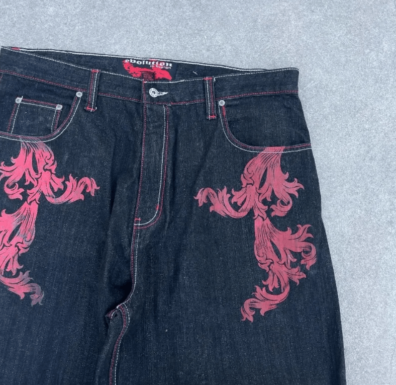 Japanese Brand Geometric Pattern Print Baggy Jeans Size US 32 / EU 48 - 2 Thumbnail