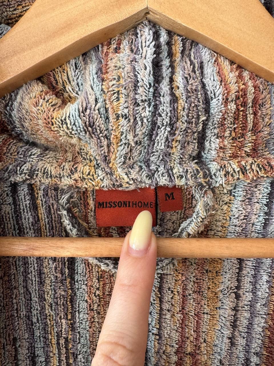 Missoni Vintage MISSONI Hooded Bath Robe Belted Zigzag Towelling Size US M / EU 48-50 / 2 - 6 Thumbnail