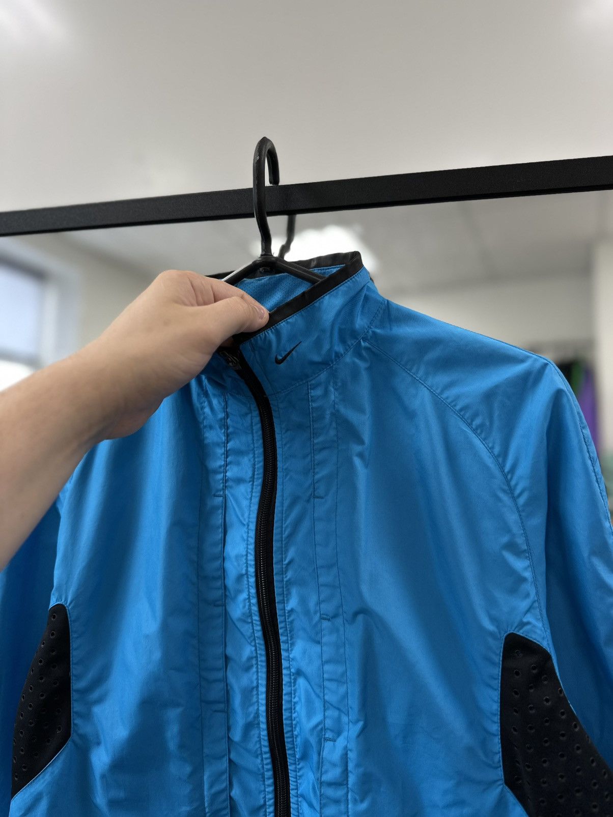 Nike × Vintage Nike Running Windbreaker Jacket Blue – Reflective m size Size US M / EU 48-50 / 2 - 2 Thumbnail