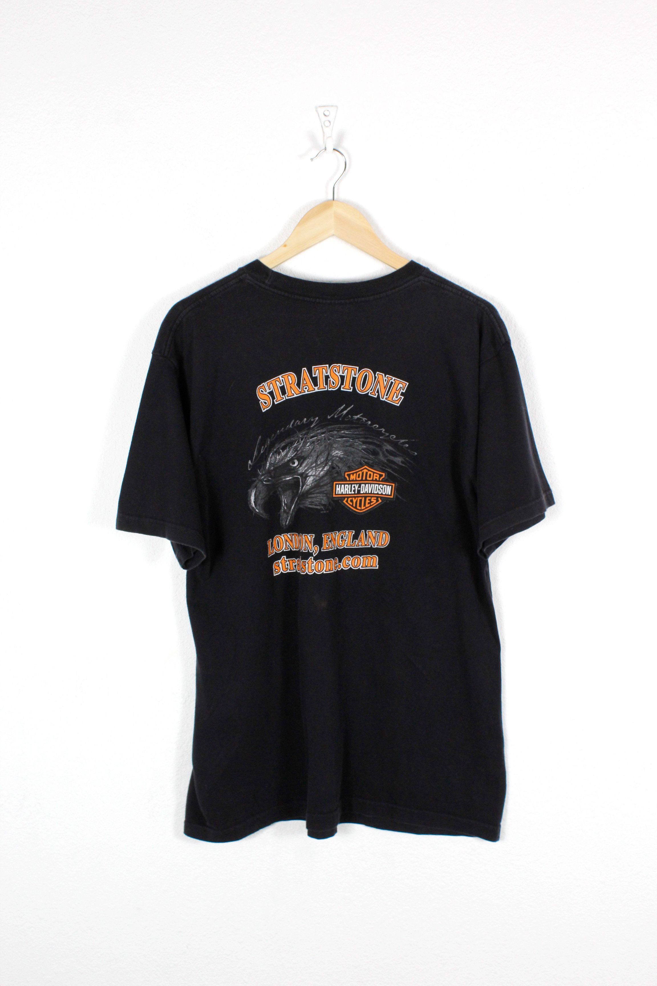 Harley Davidson Vintage Harley Davidson Stratstone Tee Tshirt Y2K 90s Size US L / EU 52-54 / 3 - 4 Thumbnail