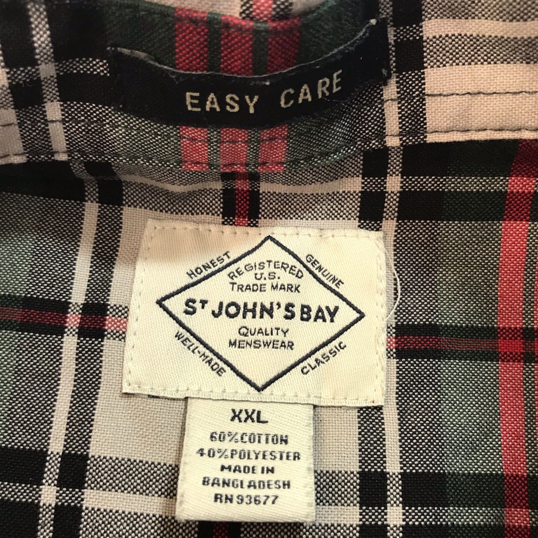 Vintage St Johns Bay Mens Plaid Button Up Shirt Sz XXL Casual Buffalo Long Teacher Dress Size US XXL / EU 58 / 5 - 3 Thumbnail