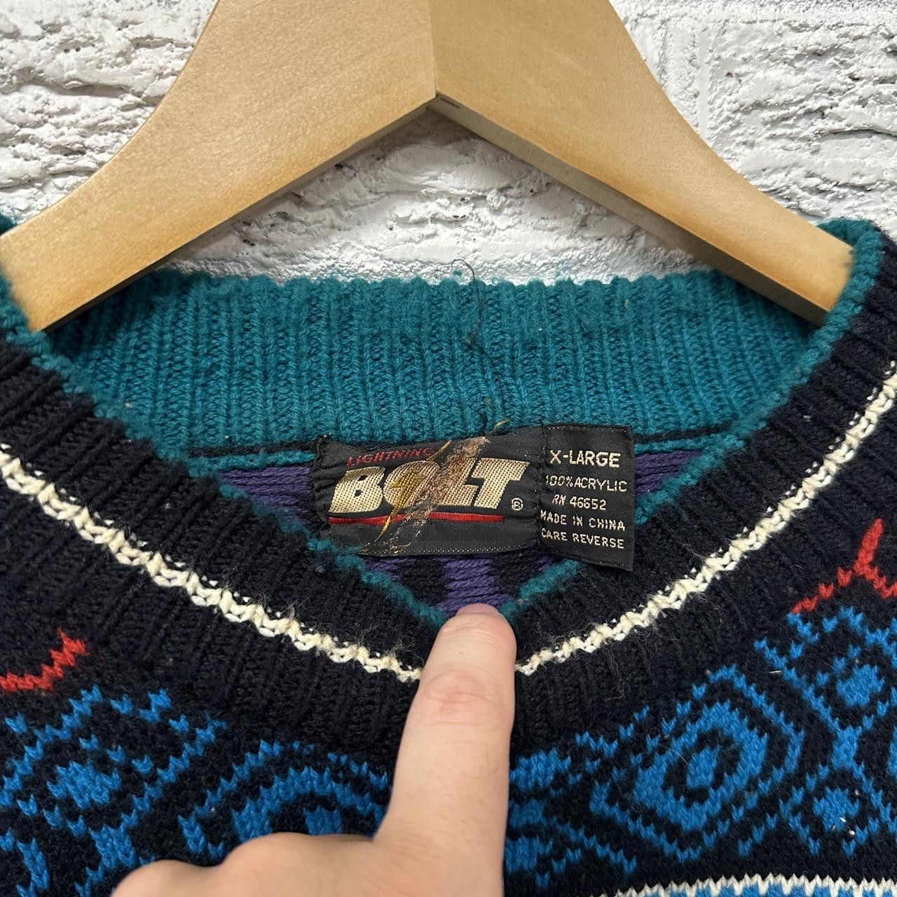 Coogi × Vintage Vintage Lightning Bolt Coogi Style Sweater XL Size US XL / EU 56 / 4 - 4 Thumbnail