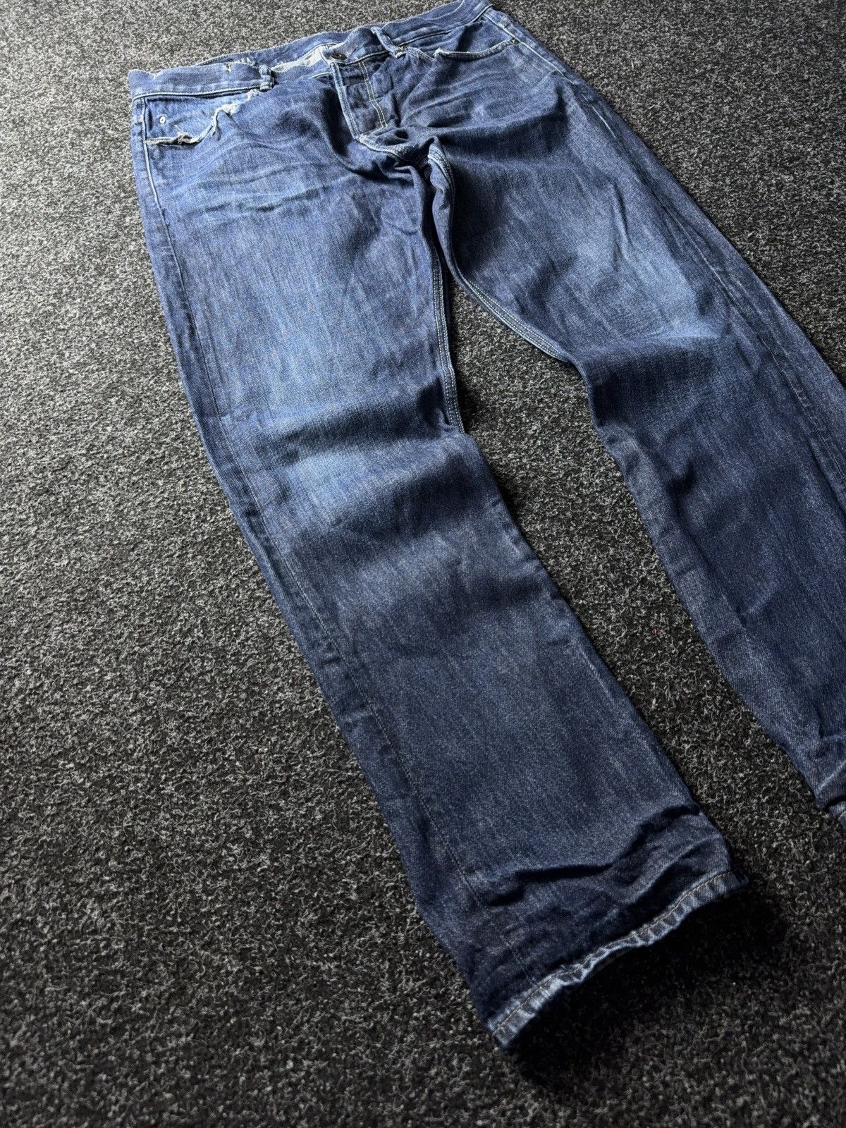 G-Star 00s Y2K G-Star RAW 3301 Straight Jeans Vintage Wash Size US 35 - 2 Thumbnail