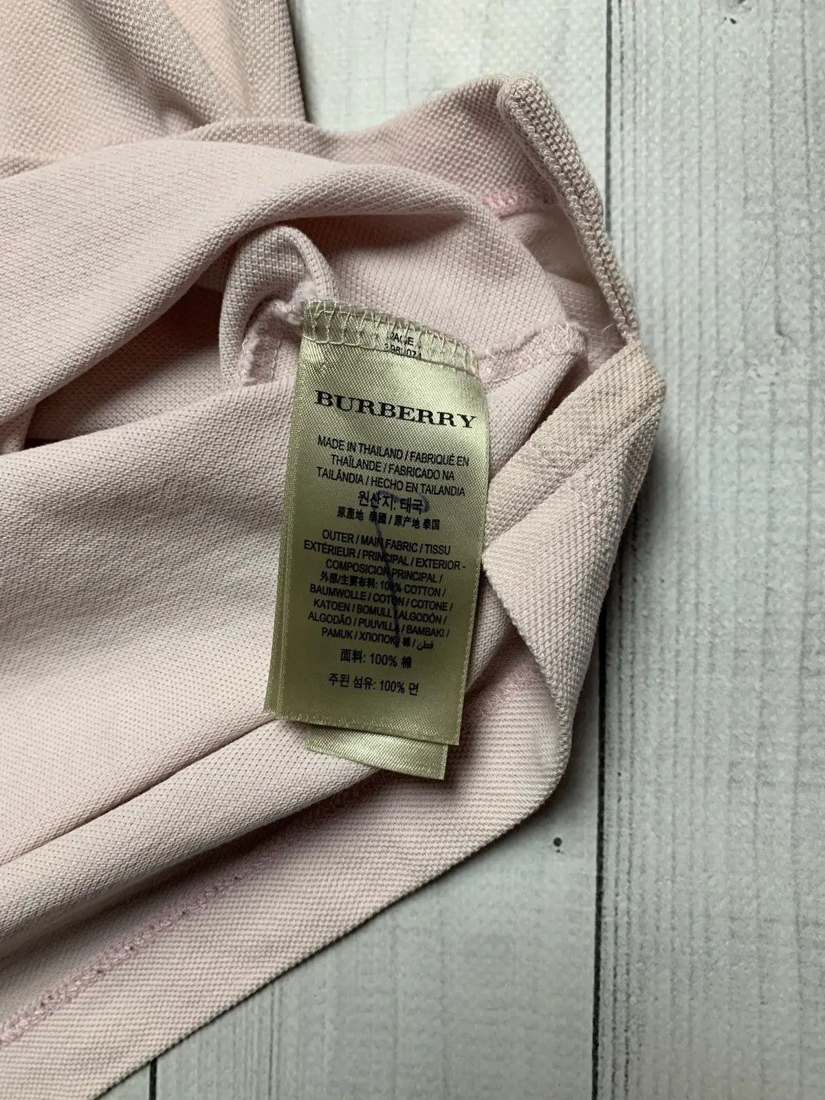 Burberry Vintage Burberry polo short sleeve pink logo Size US XL / EU 56 / 4 - 4 Thumbnail