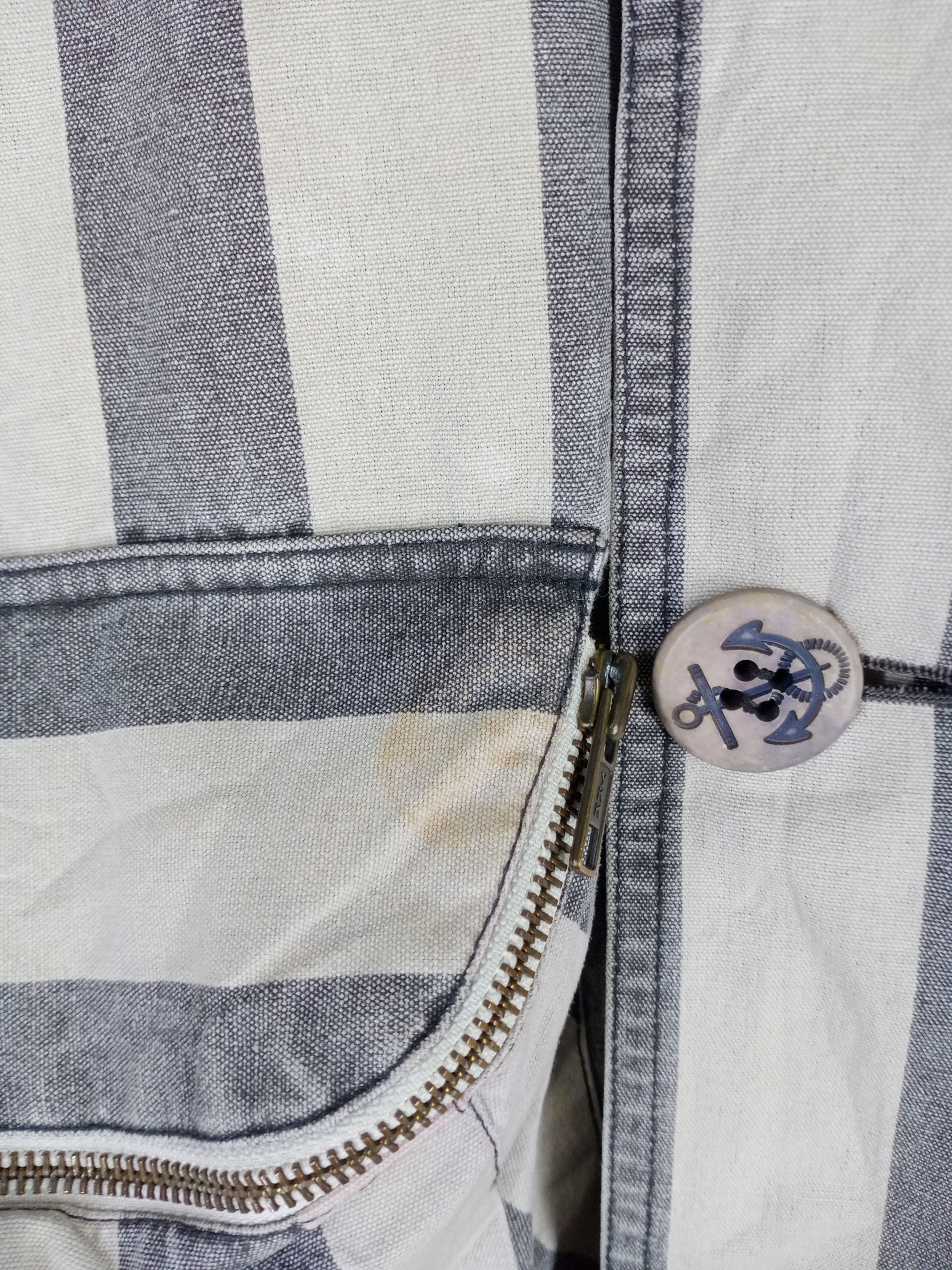 Issey Miyake ONLY ONE Vintage Issey Miyake Striped Denim Bomber Jacket Size US XL / EU 56 / 4 - 17 Thumbnail