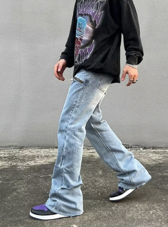 Japanese Brand × Jean Y2K Retro Washed Zipper Baggy Jeans Size US 34 / EU 50 - 5 Thumbnail