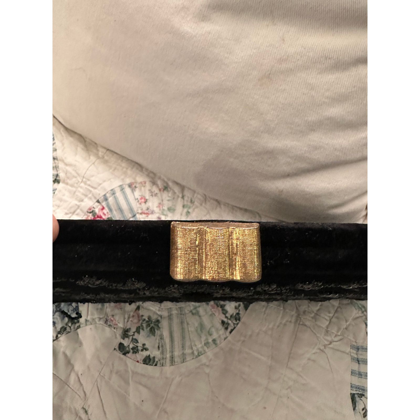 Vintage VINTAGE FIFTIES LARGE SOURE BEADED BLACK VELVET BAG Size ONE SIZE - 10 Thumbnail