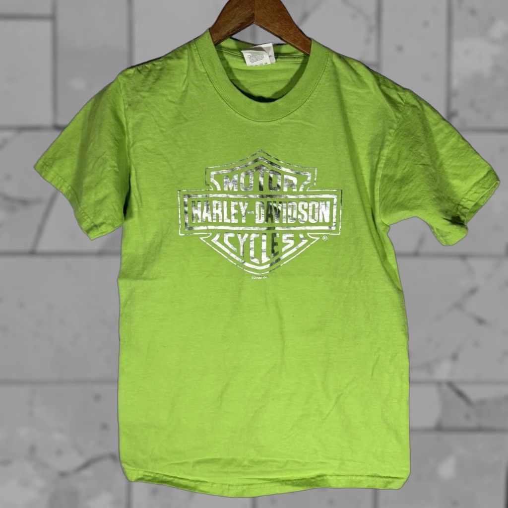 Harley Davidson VINTAGE Harley-Davidson T-Shirt Green 100% Cotton Graphic Tee Unisex Small Regular Fit Adults Mens Womens Graphic Tee Size US S / EU 44-46 / 1 - 1 Thumbnail