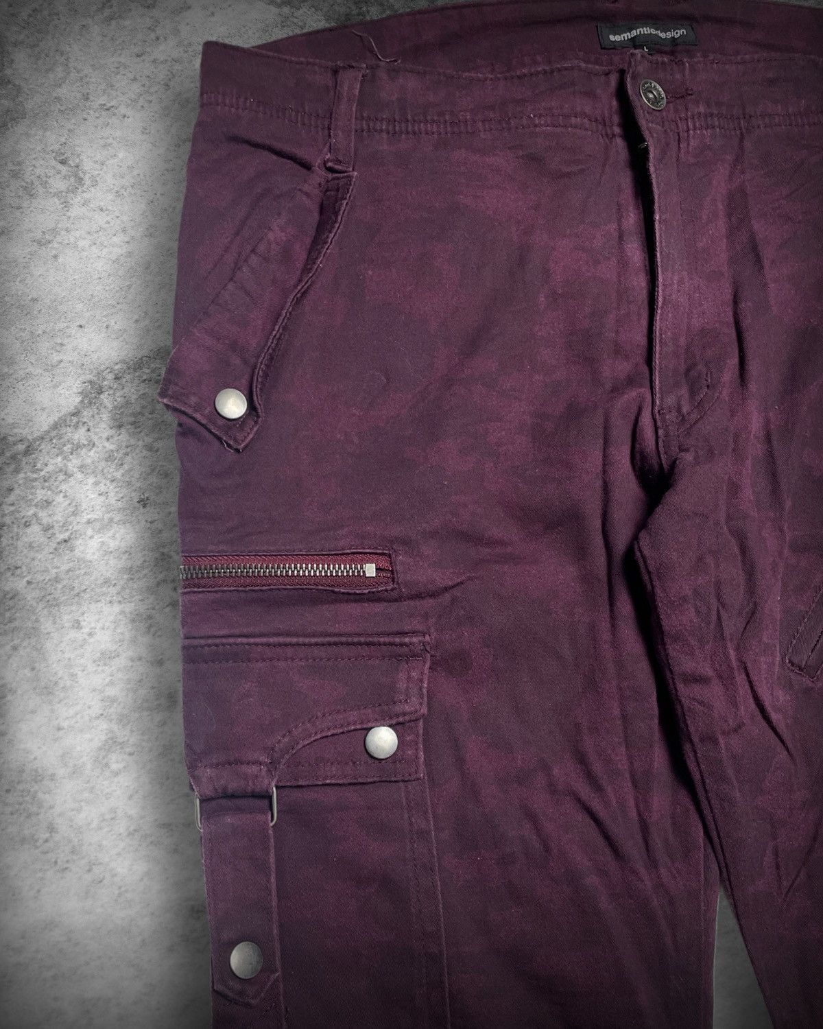 semanticdesign Semantic Design Burgundy Cargo Utility Pants – Size L (W33) Size US 33 - 3 Thumbnail