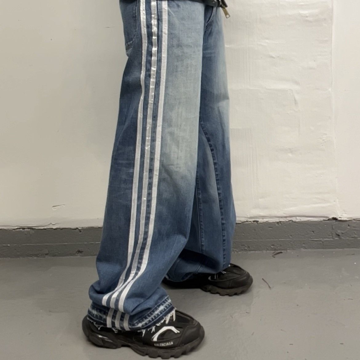 Handmade rew* adidas jeans Size US 34 / EU 50 - 1 Thumbnail
