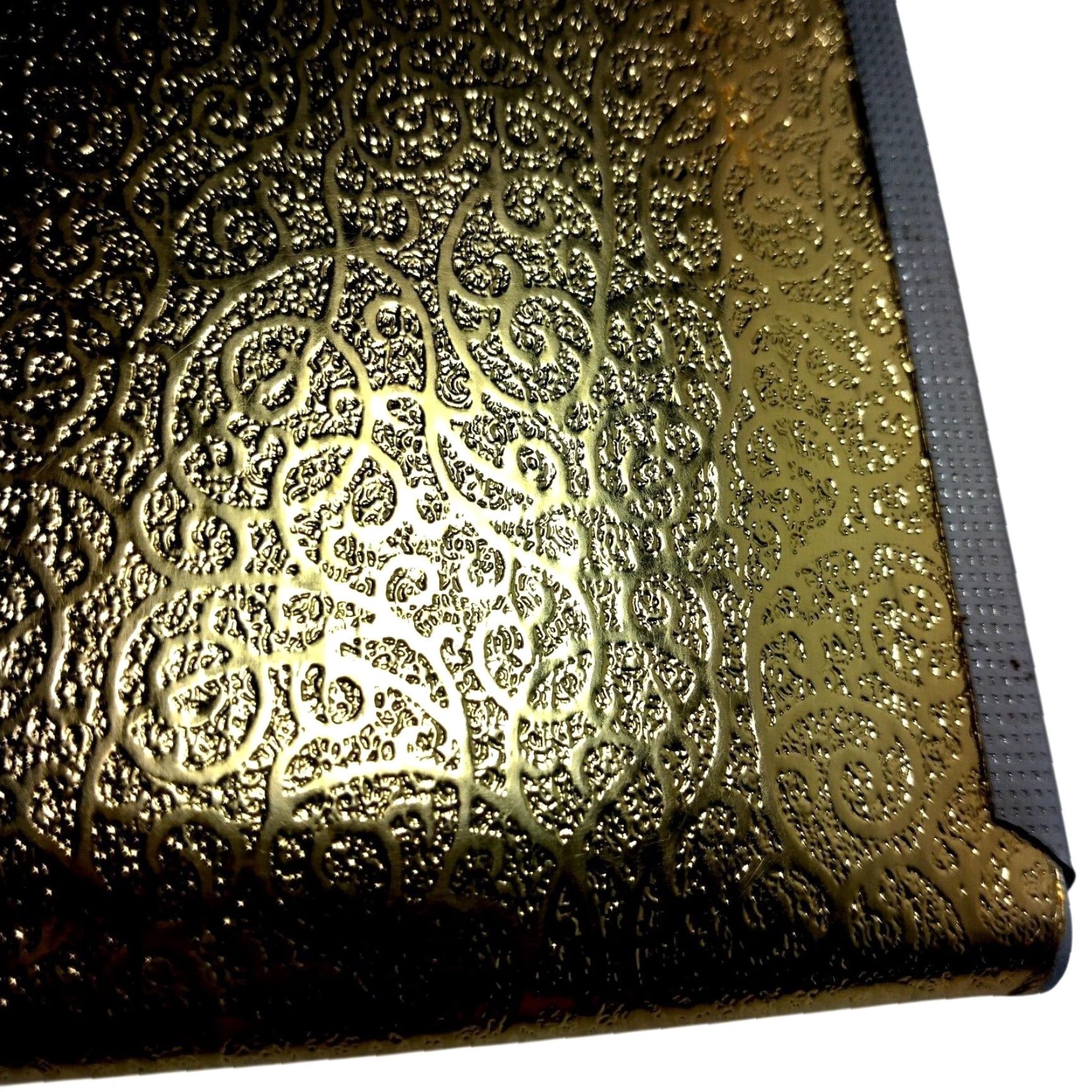 Vintage VINTAGE Mod Purse Mirror Gold Lame Swirl Kiss Lock Double Sided Compact READ Size ONE SIZE - 4 Thumbnail