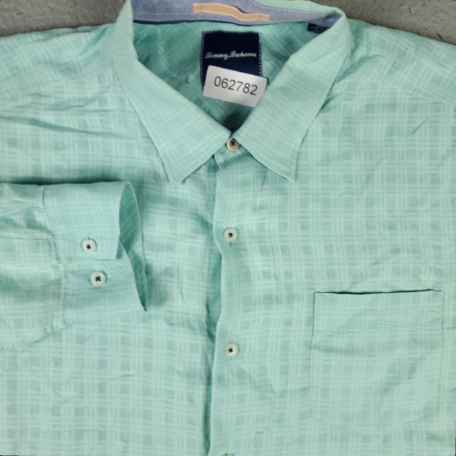 Tommy Bahama Tommy Bahama Plaid Button-Up Shirt Men’s XL Blue Linen Cotton Long Sleeve Tropical Size US XL / EU 56 / 4 - 2 Thumbnail