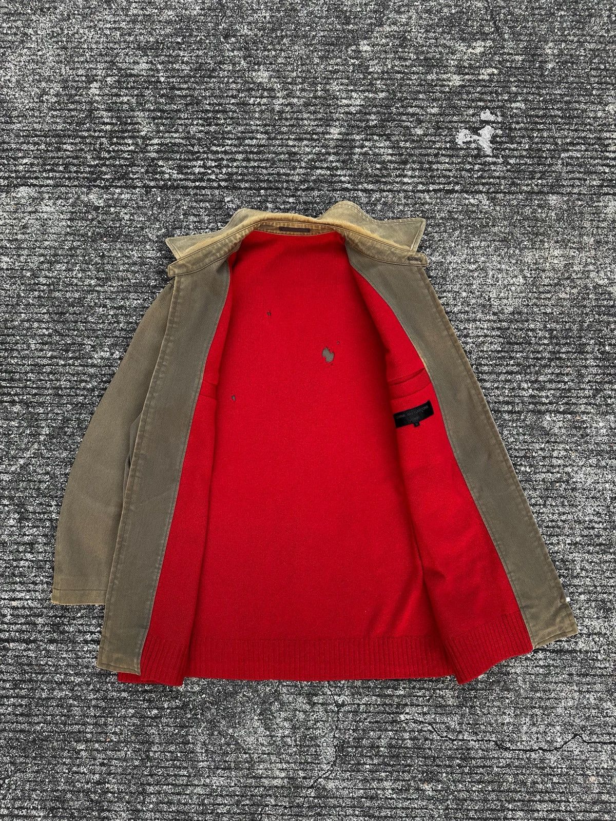 Comme des Garcons Homme Comme des Garcons AW97 Red Knit Lined Field Jacket Size US M / EU 48-50 / 2 - 8 Thumbnail