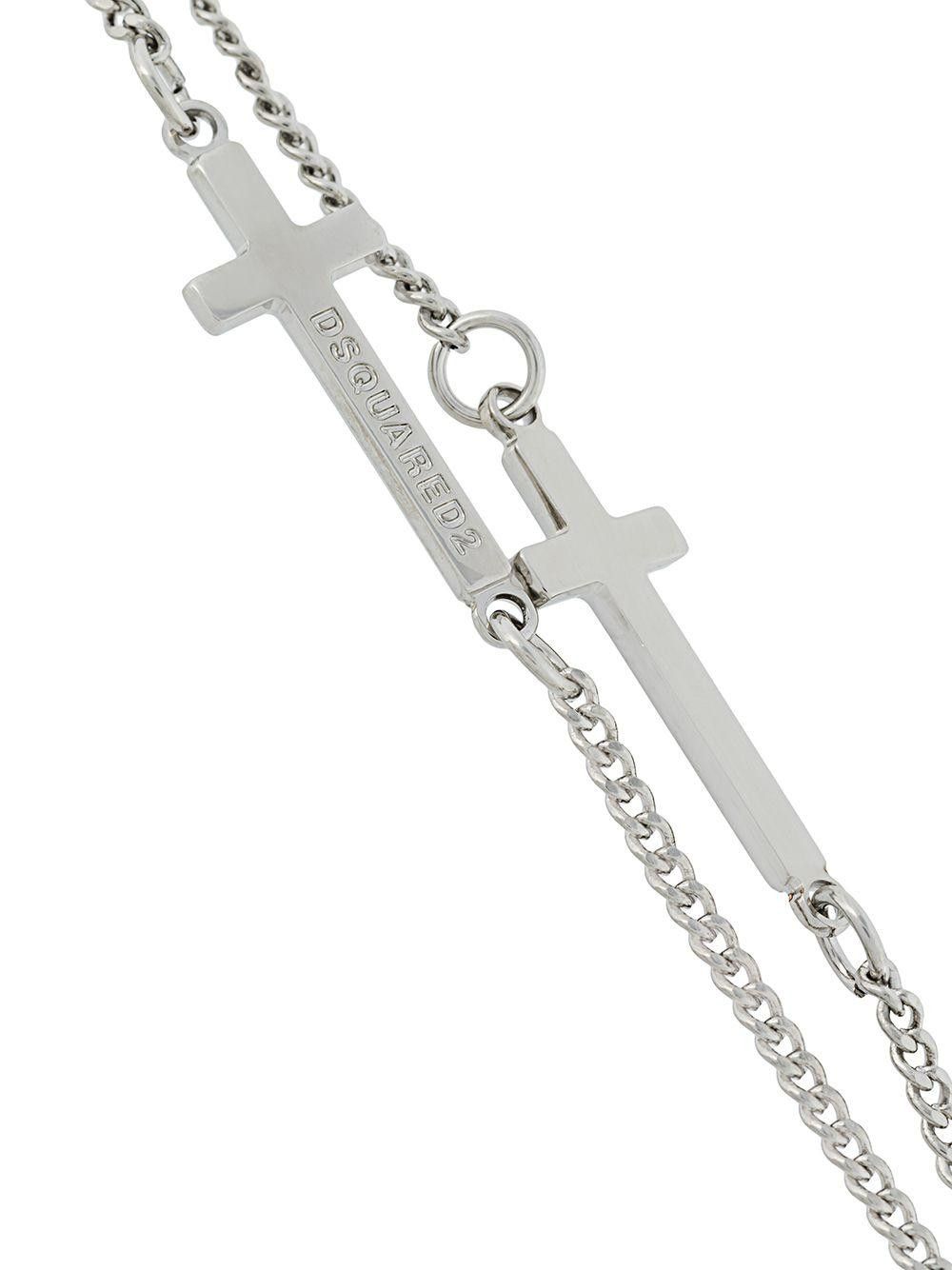 Dsquared2 Dsquared2 Silver Double Cross Bracelet Size ONE SIZE - 4 Thumbnail
