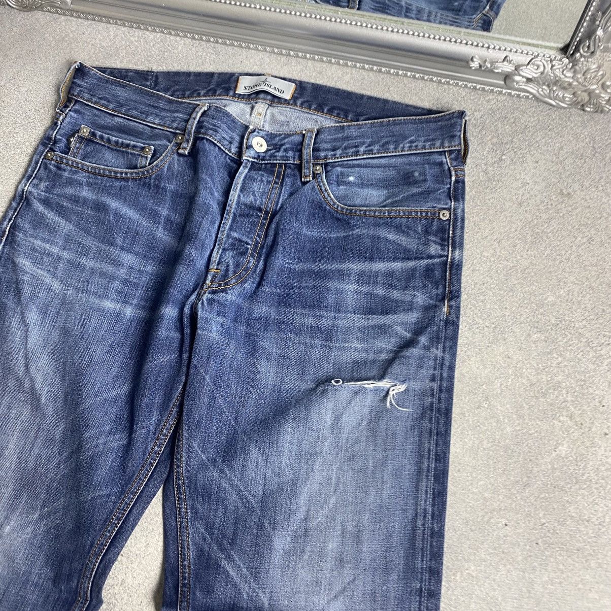 Stone Island Vintage Stone Island Jeans Patch Pocket Straight Fit Casual Size US 32 / EU 48 - 6 Thumbnail