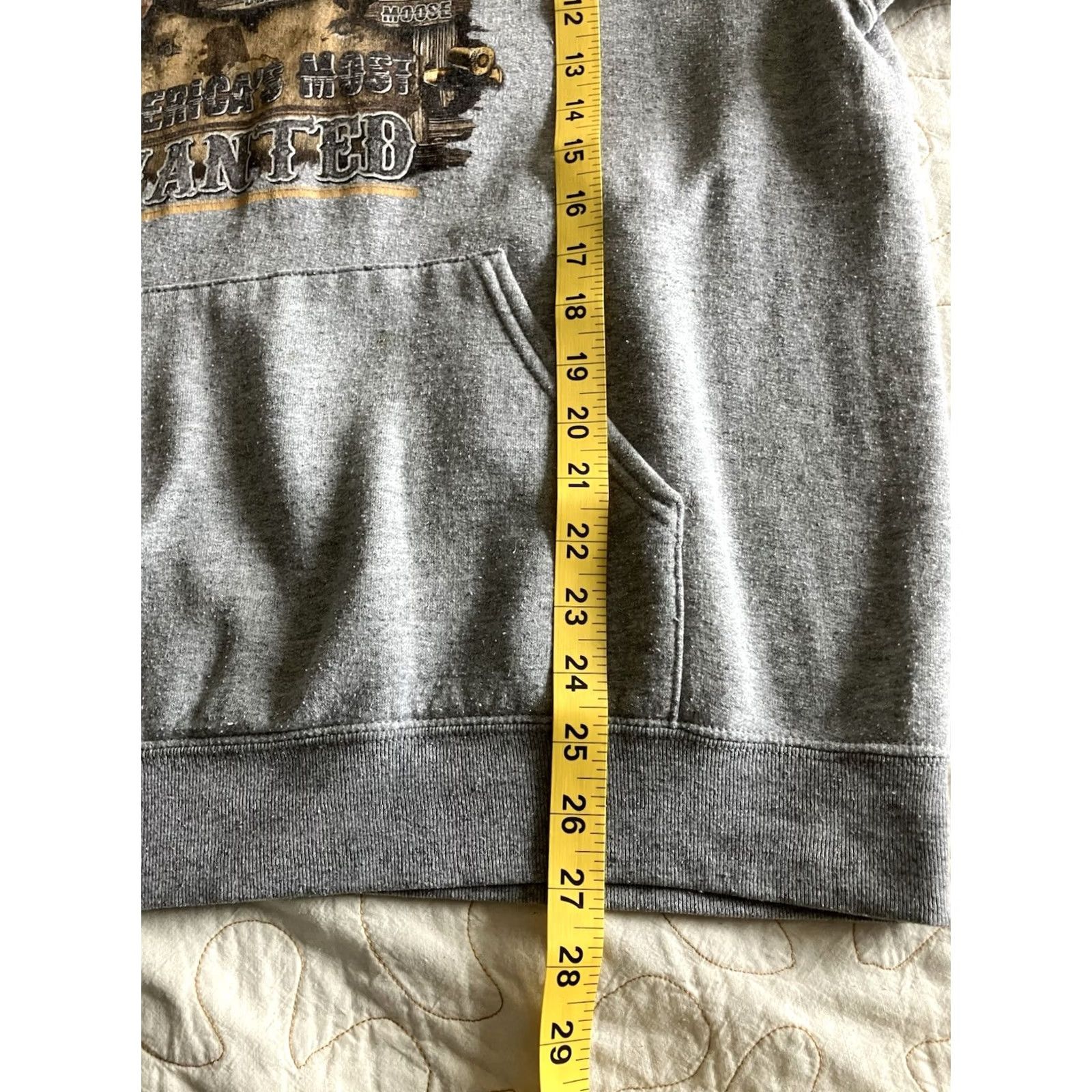 Fruit Of The Loom America's Most Wanted FOTL Hunting Hoodie Pullover Gray L Men's Hooded Pockets Fleece All Seasons Drawstring Size US L / EU 52-54 / 3 - 6 Thumbnail