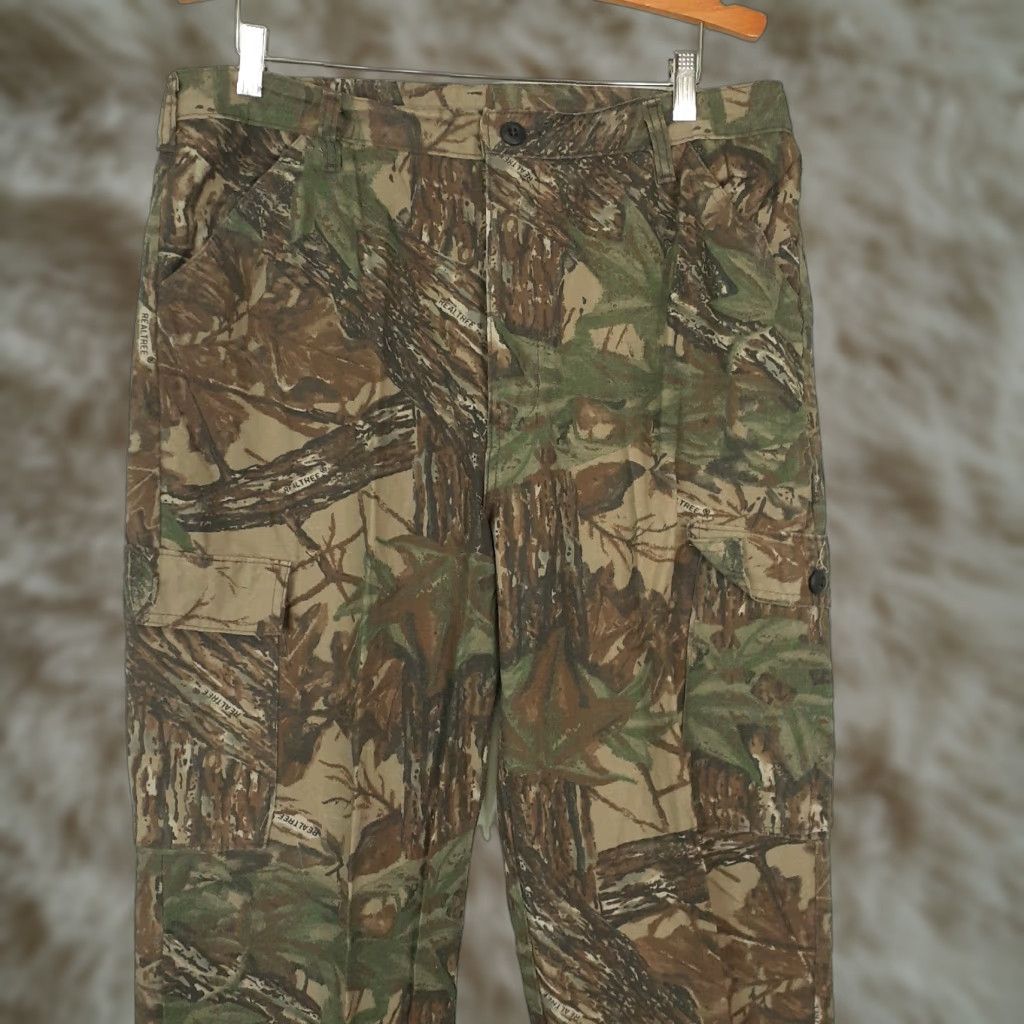 Realtree VINTAGE Liberty Realtree Camo Ripstop Cargo Pants Mens L Waist 36-38 USA Camouflage Cotton Regular Tapered Pockets Zip Aircraft Size US 33 - 1 Thumbnail