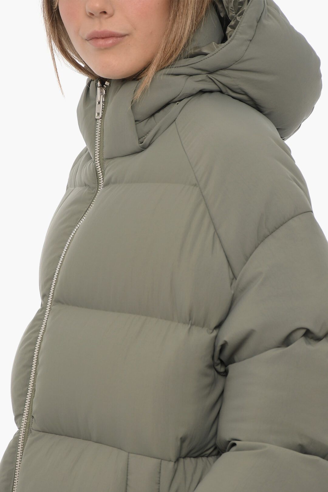 Y-3 × Yohji Yamamoto og1mm0824 Down Jacket with Hood in Green Size XS / US 0-2 / IT 36-38 - 3 Thumbnail