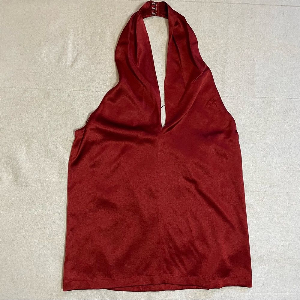 Theory NWT New $255 Theory Silk Red Satin Halter Top Size S Size S / US 4 / IT 40 - 6 Thumbnail