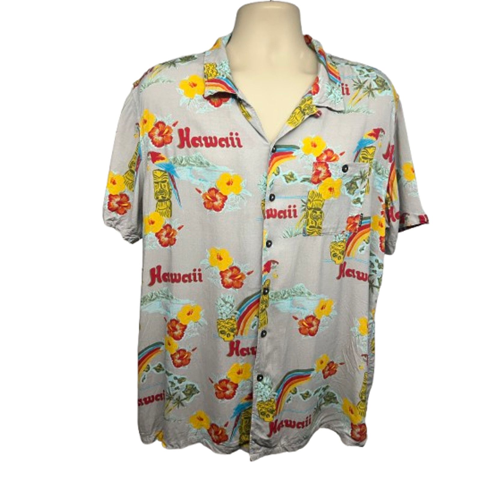 Billabong Billabong Y2K Floral Hawaiian Tiki Surfer Shirt Large Pocket Size US L / EU 52-54 / 3 - 1 Thumbnail