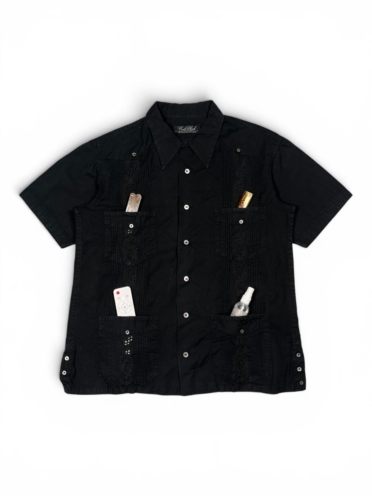 Japanese Brand black peace now button up bat collar shirt | Grailed