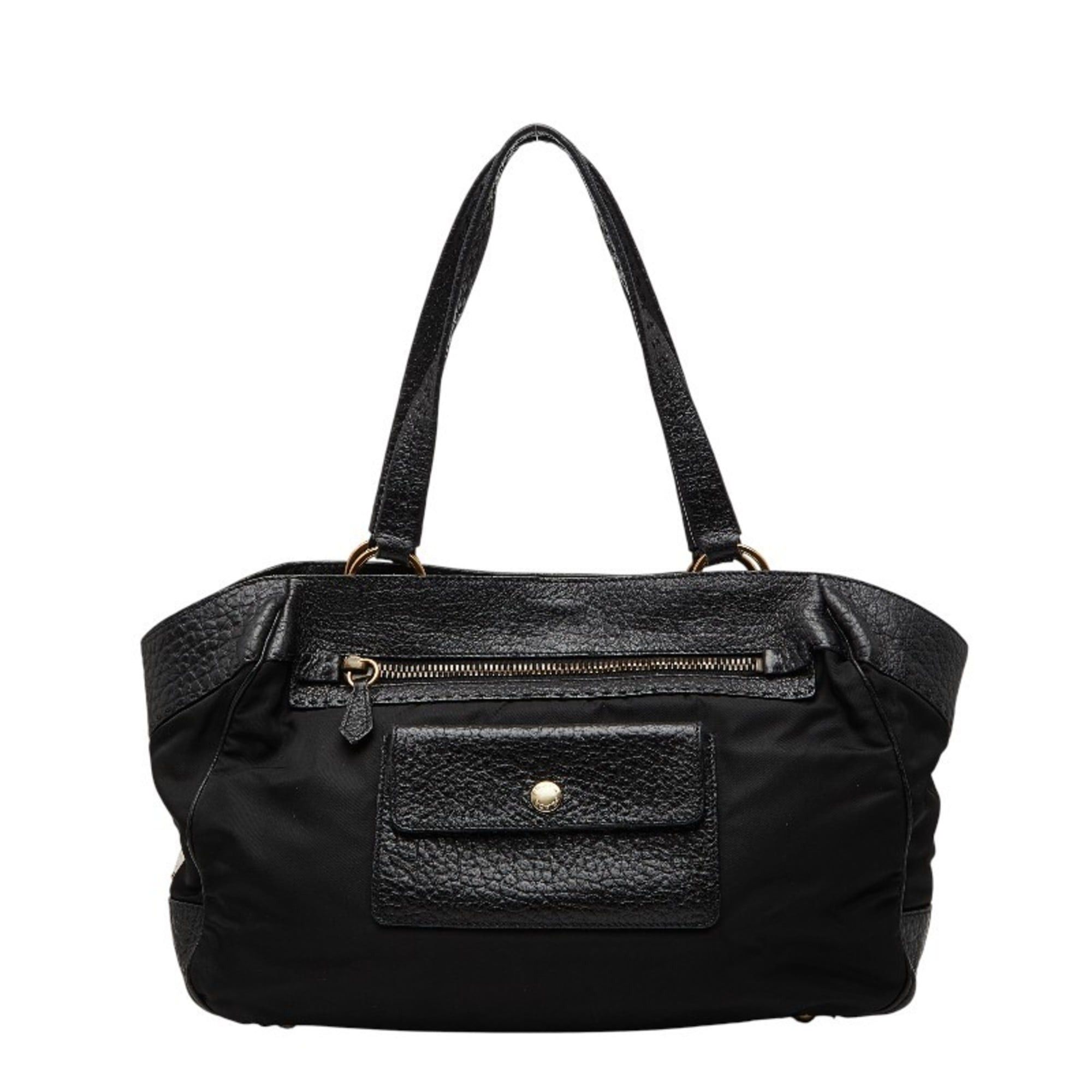Prada Tessuto Shoulder Bag Tote Black Nylon Leather Women's PRADA