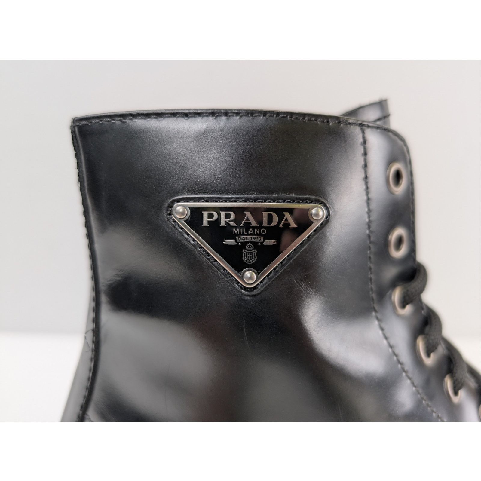 Prada o1rshd1 Monolith brushed leather and Re-Nylon boots in Black Size US 11.5 / EU 44-45 - 6 Thumbnail