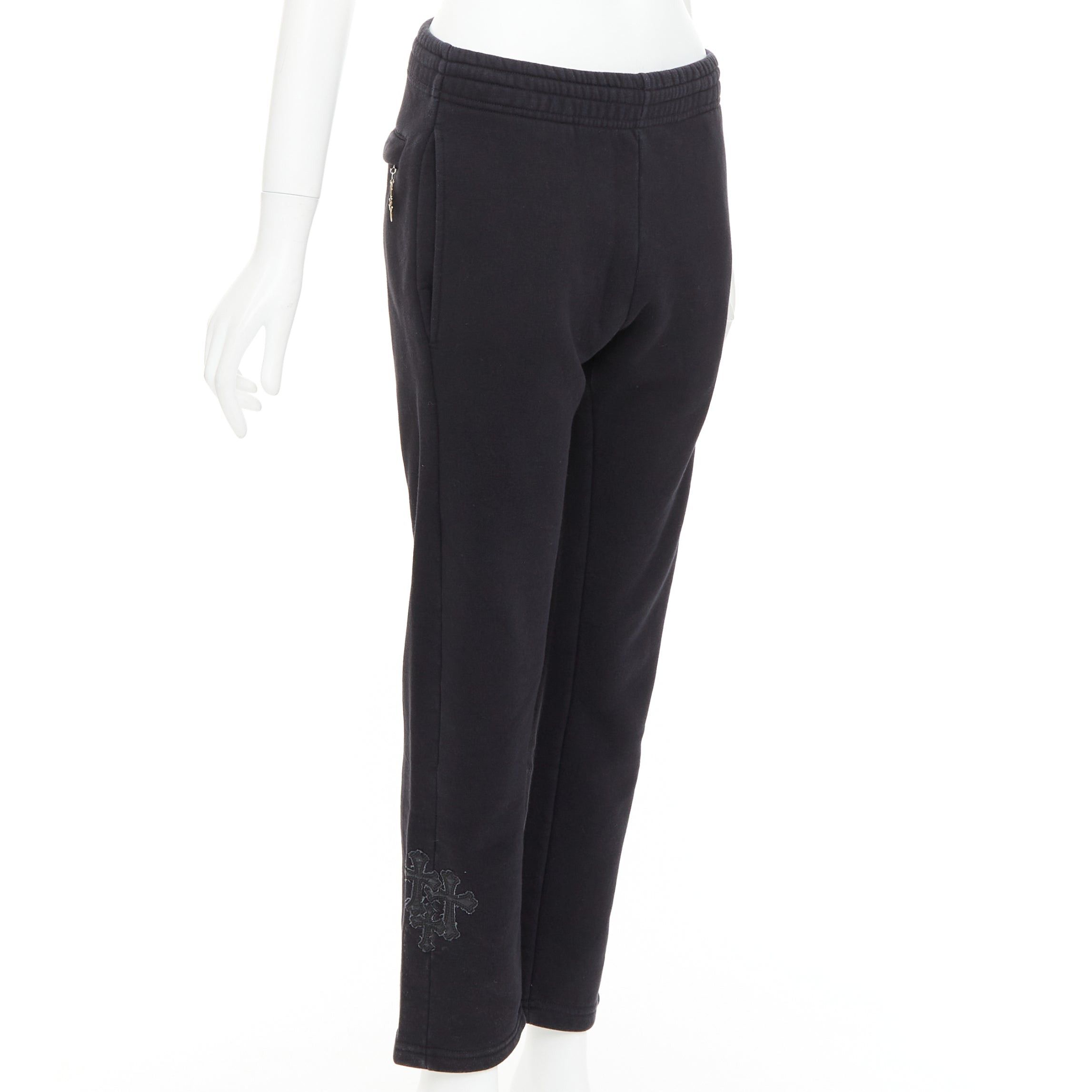 A&G Rock A&G JAPAN black cotton logo print silver Dagger zip sweat pants XS Size 27" / US 4 / IT 40 - 1 Thumbnail