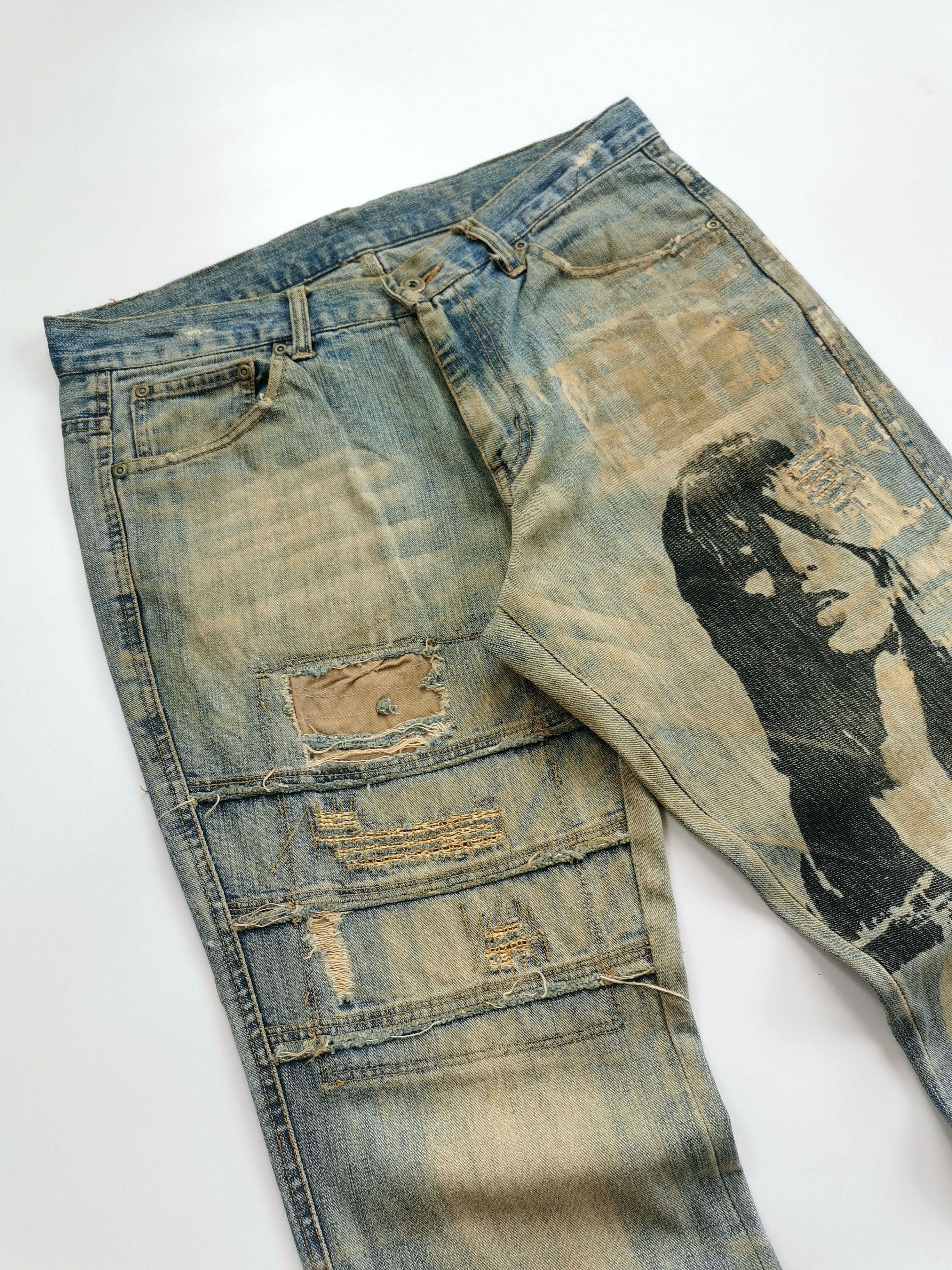 In The Attic In The attic Flared Distressed Poem Jeans Pants Size US 33 - 15 Thumbnail