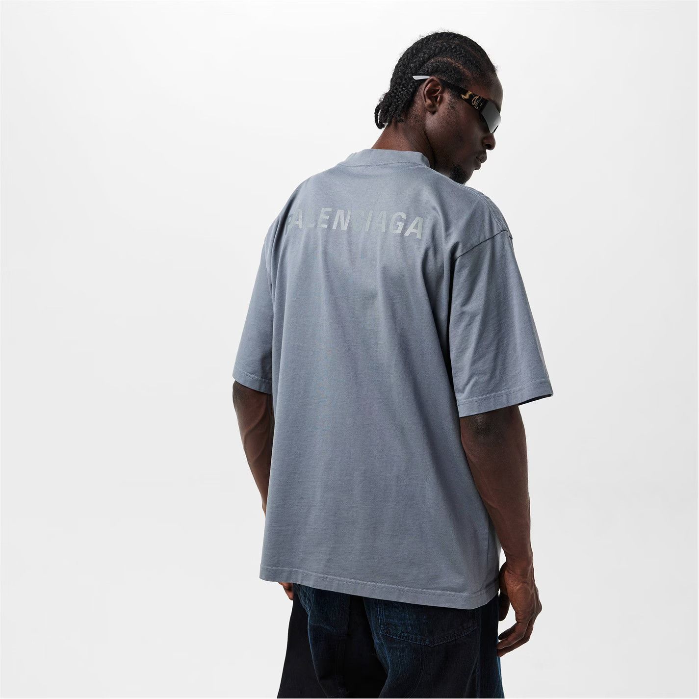 Balenciaga o1g2r1mq0226 Back Reflective T-Shirt In Grey Size US M / EU 48-50 / 2 - 3 Thumbnail