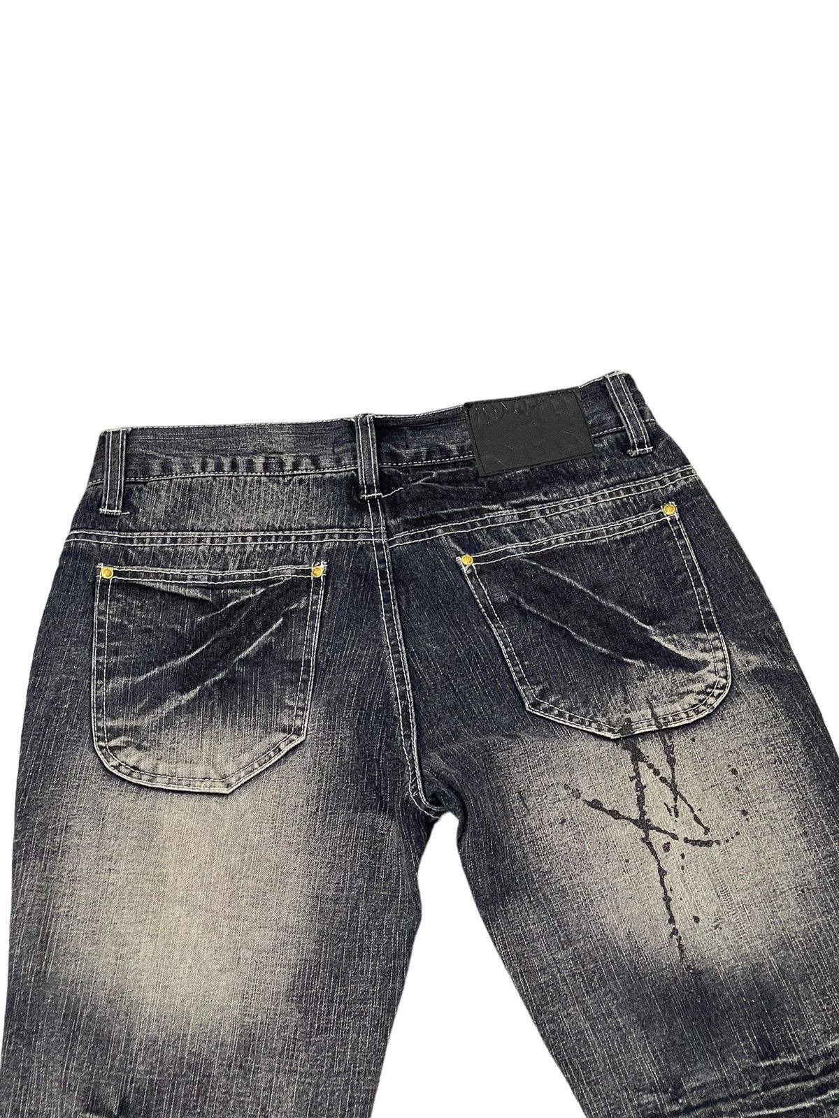 Japanese Brand Flare Jeans Black Baccara Distress Acid Wash Low Rise 8🟦0 Size US 29 - 19 Thumbnail