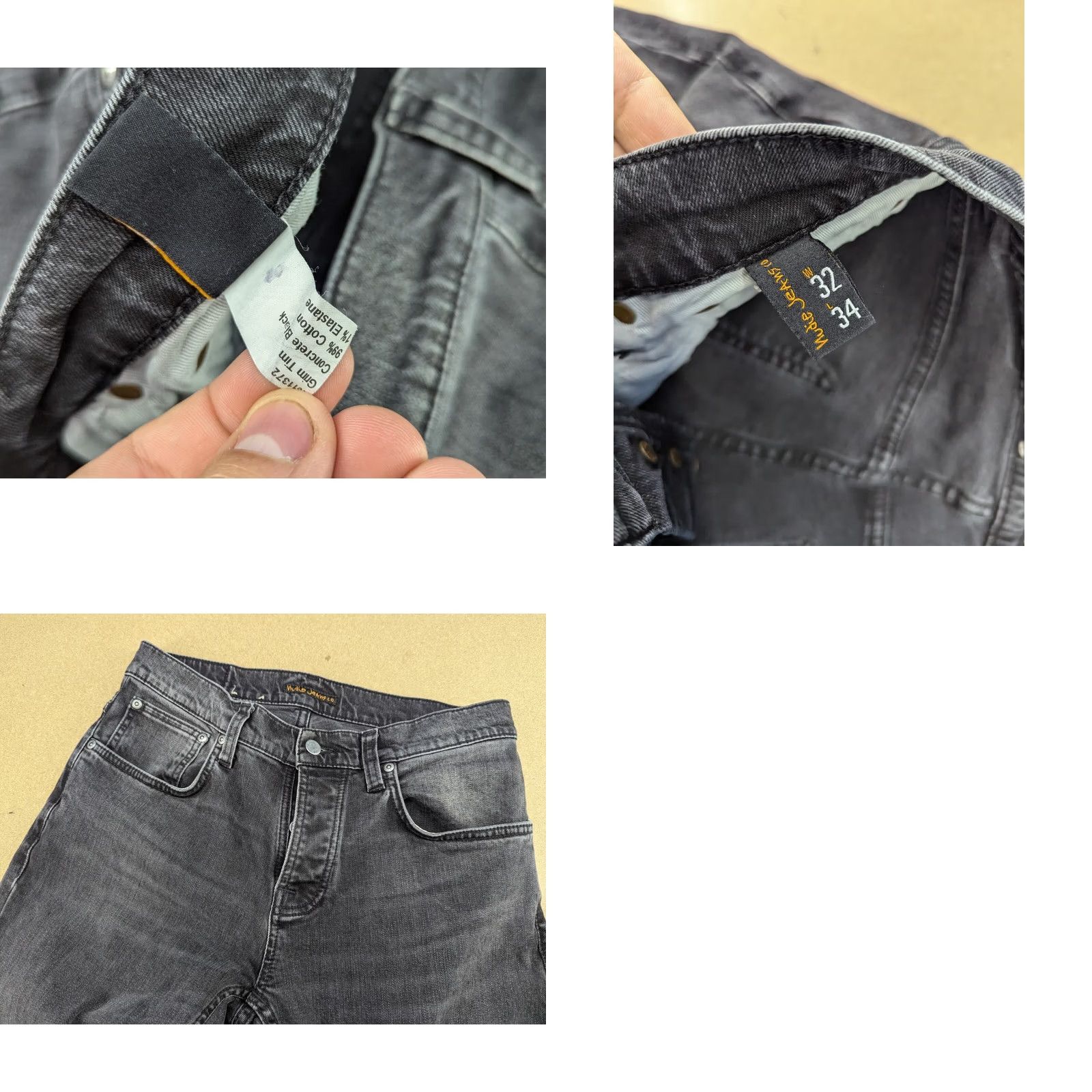 Nudie Jeans Nudie Jeans Grim Tim Mens 31x33 Denim Low Rise Gray Button Fly Jeans Mens Regular Size 31 Gray Denim Straight Pockets VINTAGE No Size US 31 - 8 Thumbnail