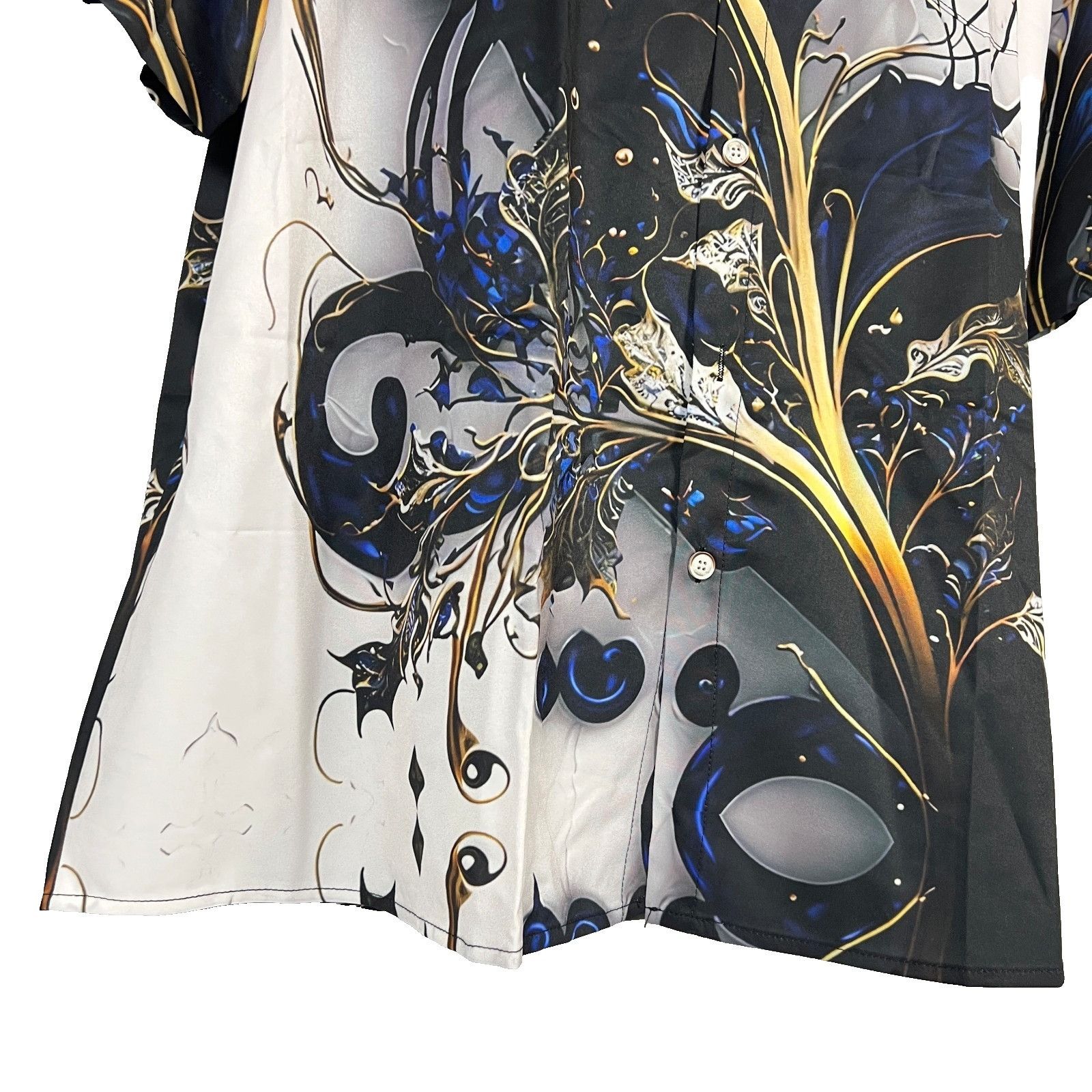 Other Royaura Hawaiian Surreal Trippy Leaves Mens Button Shirt siz Size US XXL / EU 58 / 5 - 4 Thumbnail