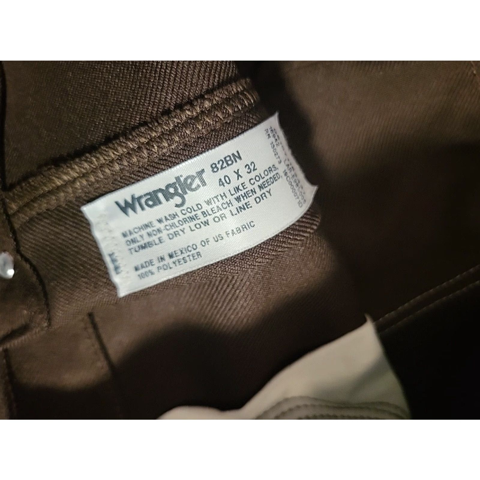 Wrangler VINTAGE Wrangler Cowboy Slacks Pants 40"x32" Brown Polyester Mens 1970s Rockabilly Wrangler Size US 40 / EU 56 - 2 Thumbnail
