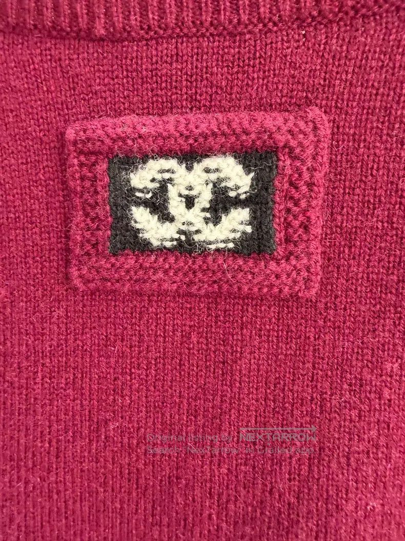 Chanel Chanel Burgundy white fake two-piece cashmere knitwear Size XS / US 0-2 / IT 36-38 - 3 Thumbnail