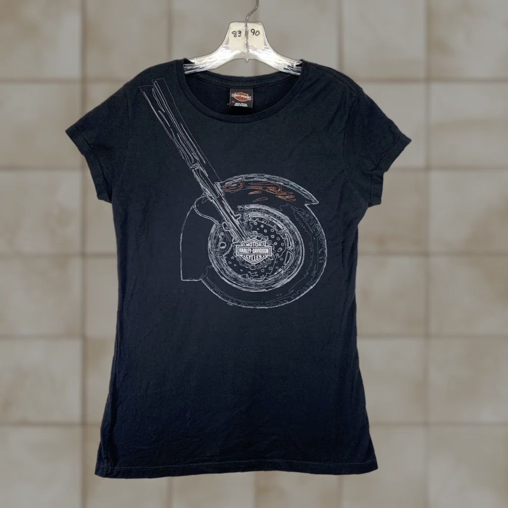 Harley Davidson Harley-Davidson Women's T-Shirt XL Cotton Graphic Angel Biker Motorcycle Retro Art Casual Size XL / US 12-14 / IT 48-50 - 1 Thumbnail