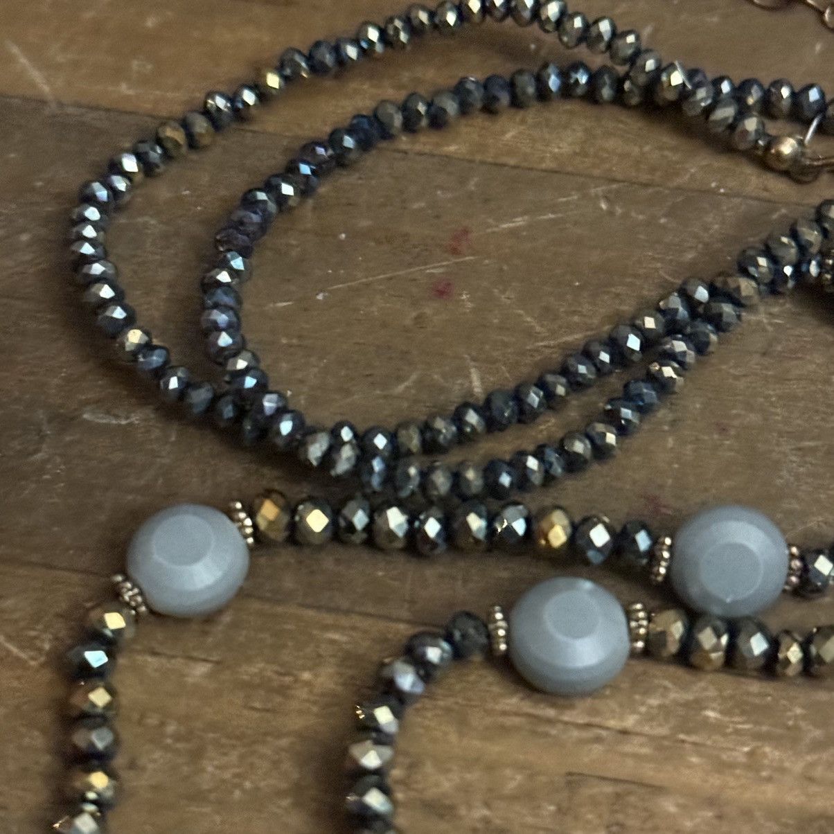 Other Long iridescent bead hammered pendant necklace Size ONE SIZE - 6 Thumbnail