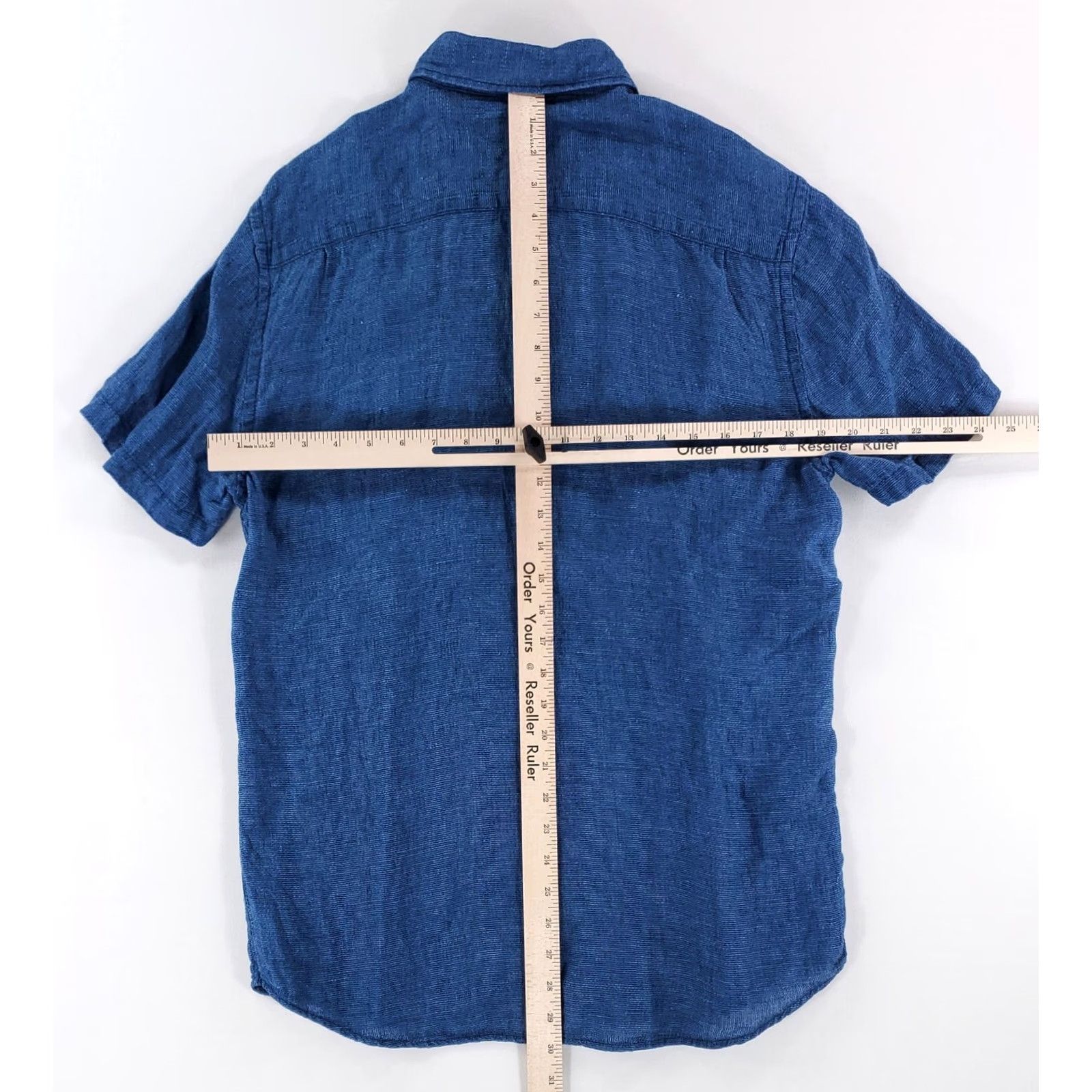 Faherty Faherty Shirt Button-Up Short Sleeve Linen Blue Mens M Size US M / EU 48-50 / 2 - 4 Thumbnail